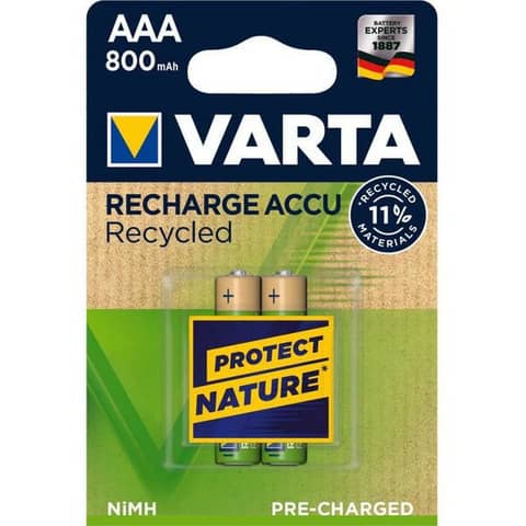 Akku Varta Recharge Accu Recycle AAA 6813, Micro, R3, LR03, 1,5 V, 2 Stück Akku Varta Recharge Accu Recycle AAA 6813, Micro, R3, LR03, 1,5 V, 2 Stück