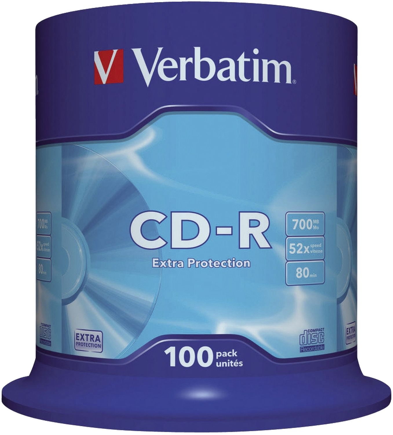 CD-R Rohlinge - 700MB/80Min, 52-fach/Spindel, Packung mit 100 Stück