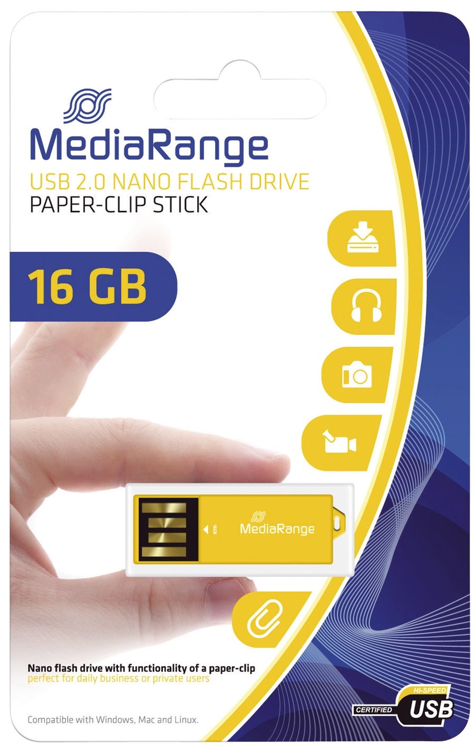 USB Nano-Speicherstick CLIP-ON - blau, 8GB USB Nano-Speicherstick CLIP-ON - blau, 8GB