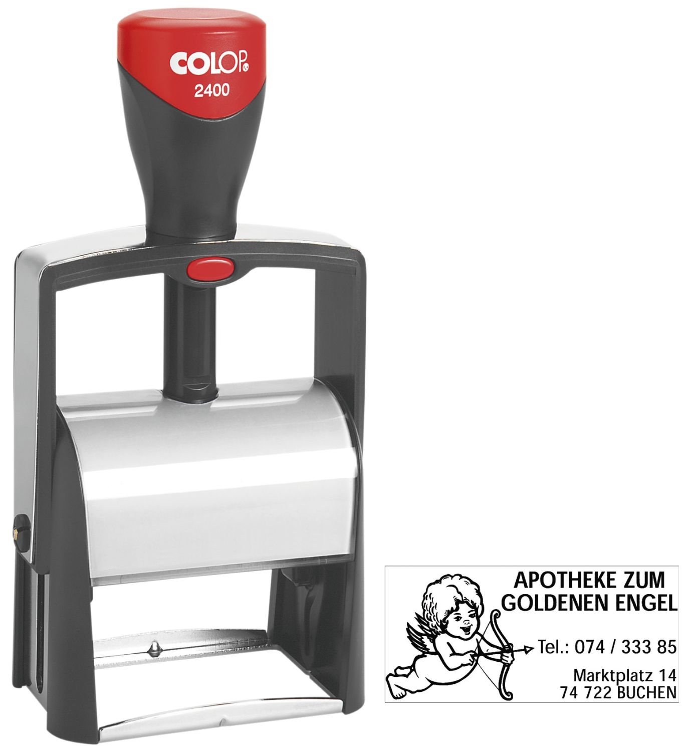 Classic Line 2400 mit Logo - für max. 6 Zeilen mit Logo, 27 x 58 mm Classic Line 2400 mit Logo - für max. 6 Zeilen mit Logo, 27 x 58 mm