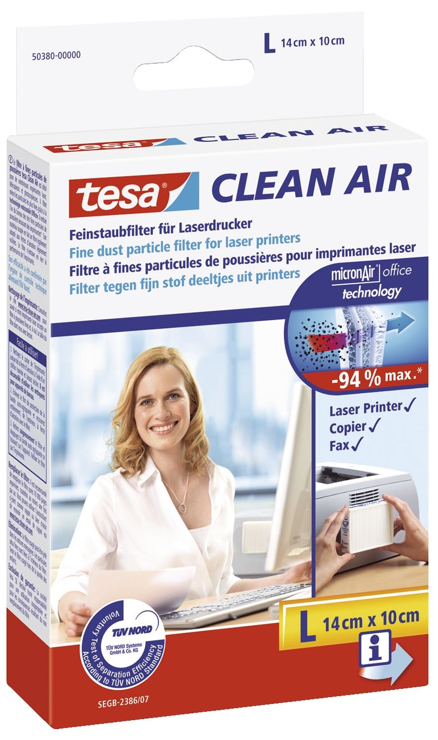 Clean Air Feinstaubfilter für Laserdrucker, Größe L