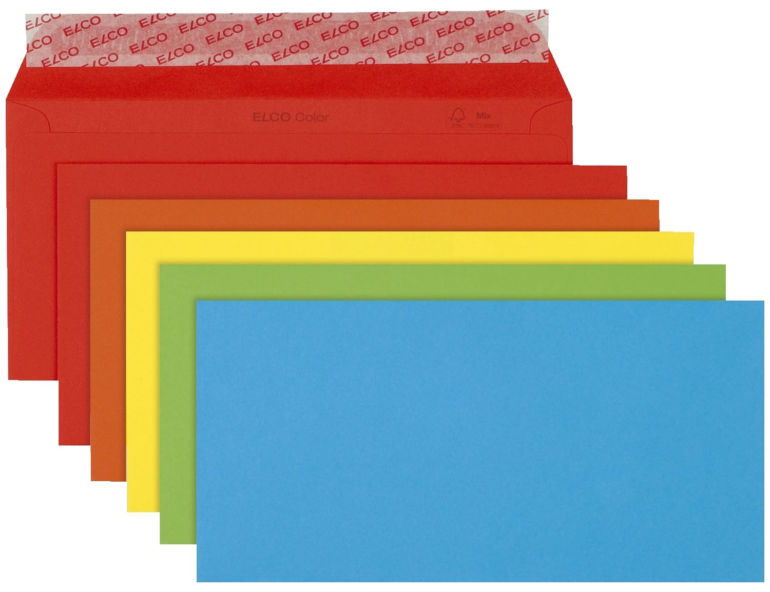 Briefumschlag Color Elco 74617.00, DIN lang (220 x 110 mm), Kleinpackung 20 Stück, 5 Farben sortiert, haftklebend