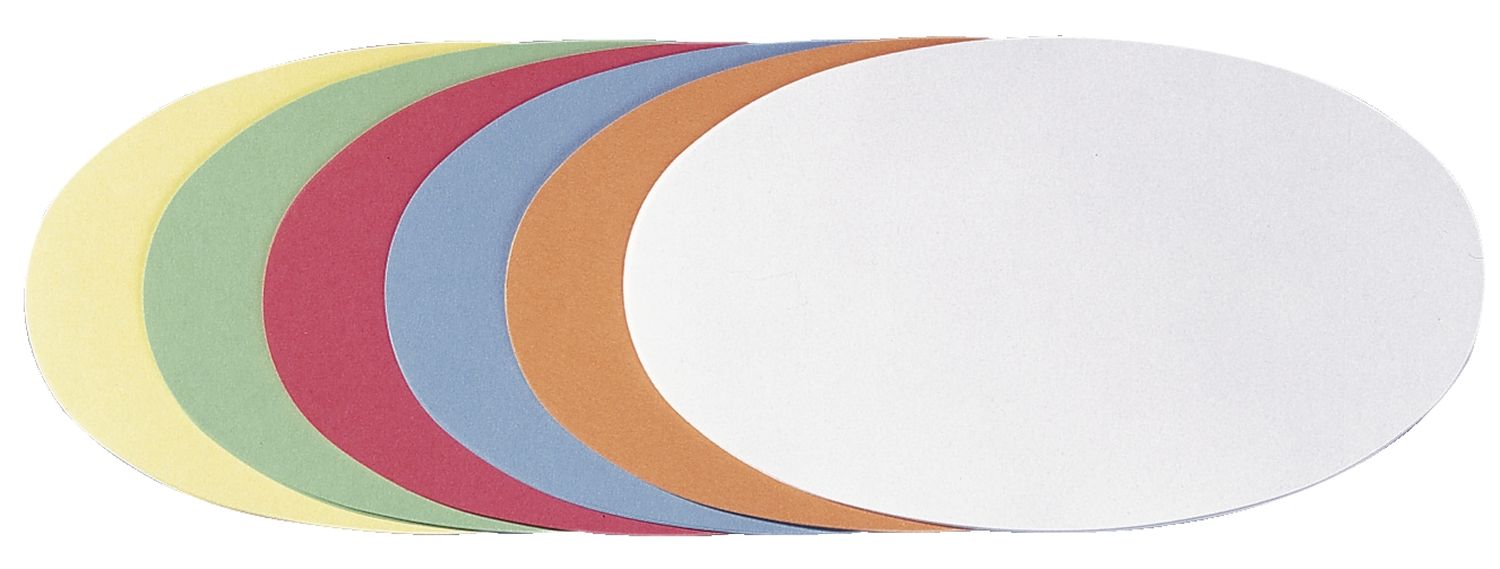 selbstklebende Moderationskarte - Oval, 190 x 110 mm, sortiert, 300 Stück selbstklebende Moderationskarte - Oval, 190 x 110 mm, sortiert, 300 Stück