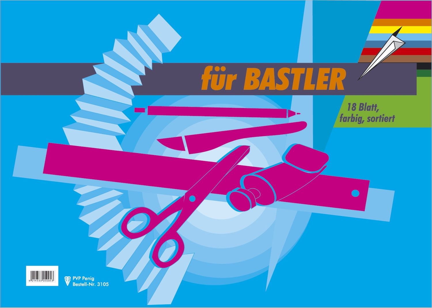 Bastelmappe Buntpapier - A3, 18 Blatt, sortiert Bastelmappe Buntpapier - A3, 18 Blatt, sortiert