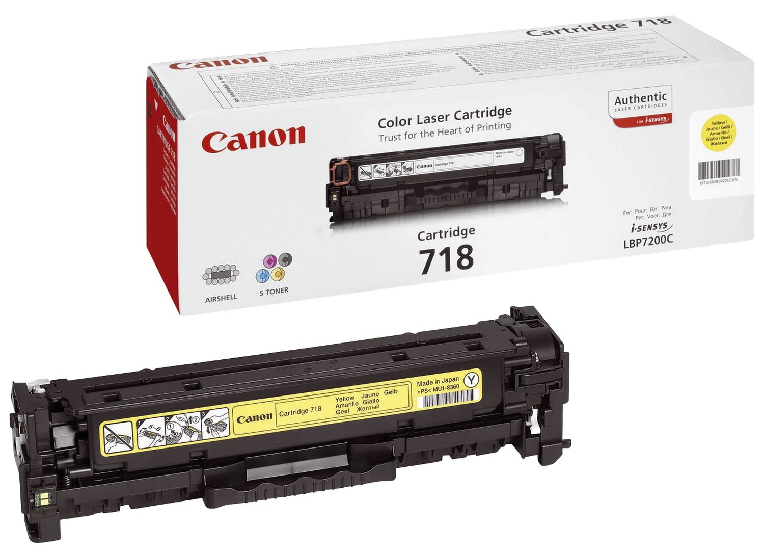 Original Canon Tonerkartusche gelb (2659B002,2659B002AA,718Y,CRG718Y)