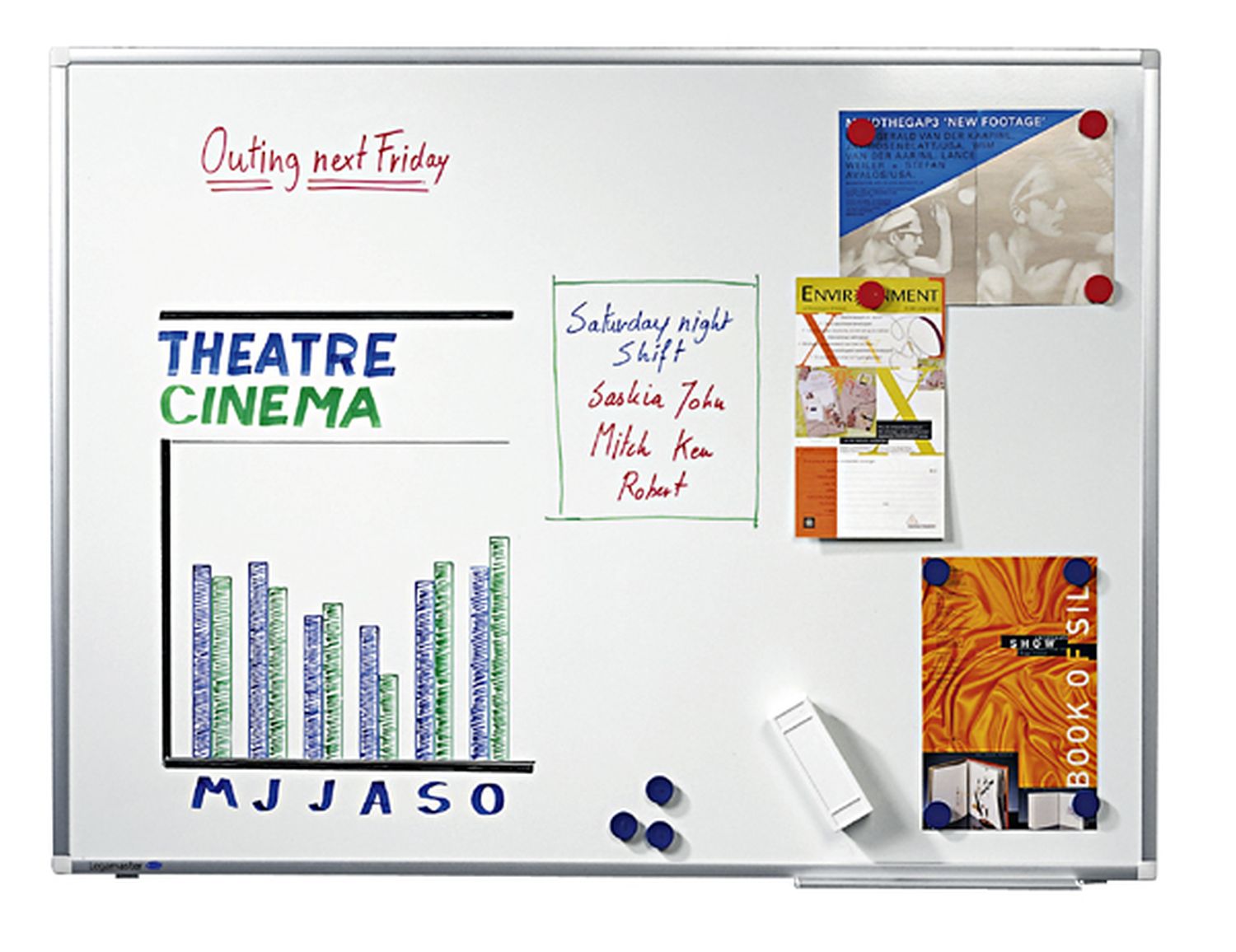 Whiteboardtafel Premium Plus - 200 x 120 cm, weiß, magnethaftend, Wandmontage