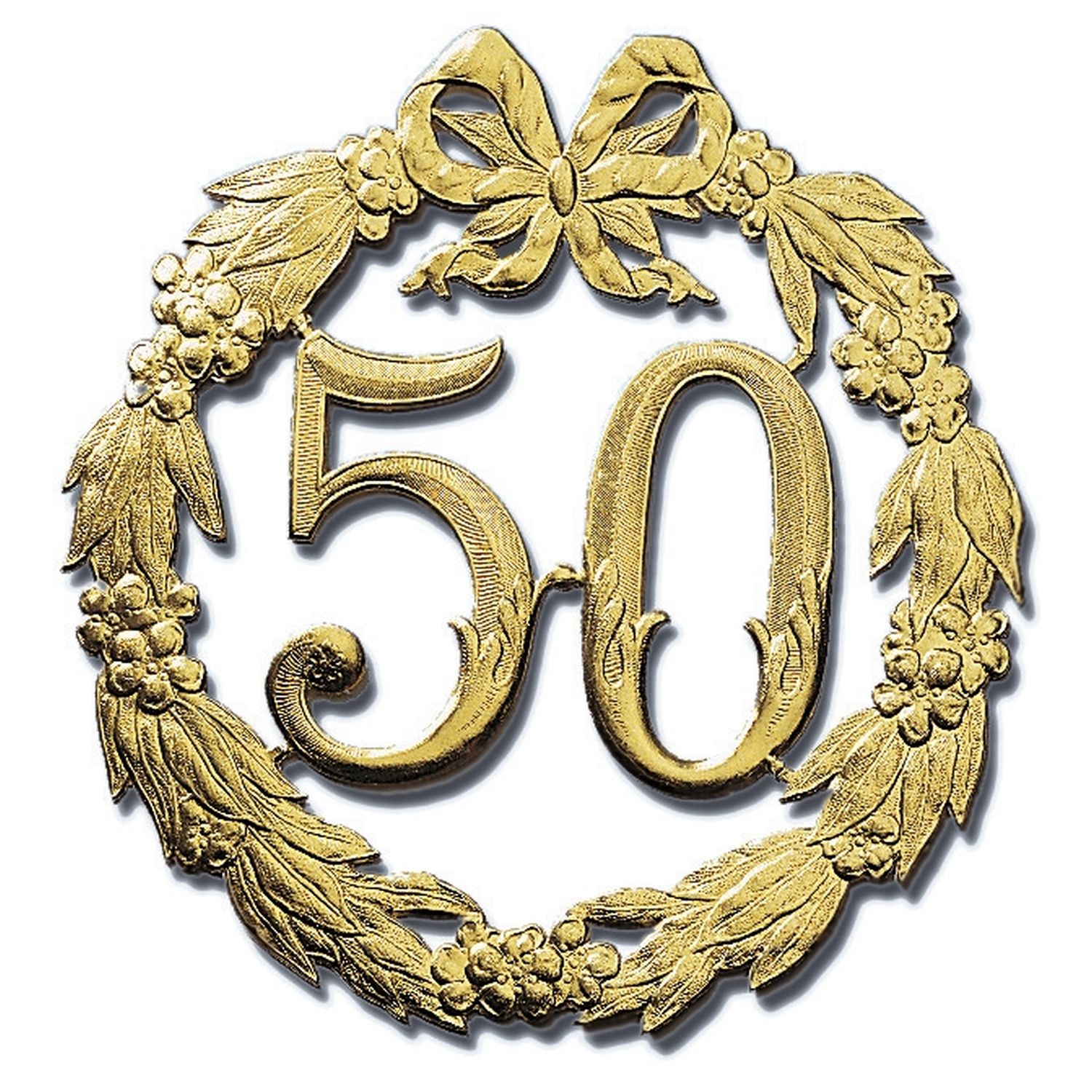 Jubiläumszahl 50 - Ø 24 cm, ohne Draht, gold Jubiläumszahl 50 - Ø 24 cm, ohne Draht, gold