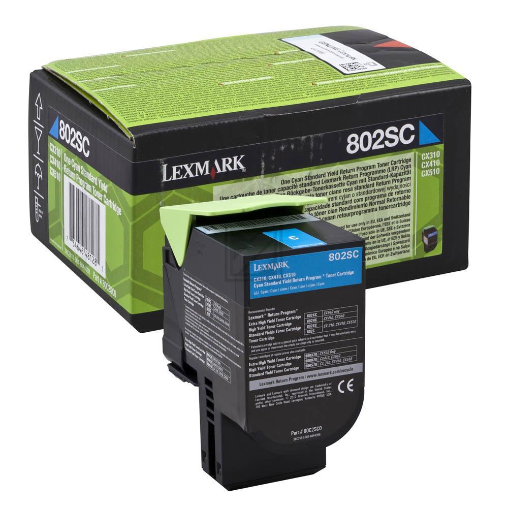 Original Lexmark Toner-Kit cyan return program (0080C2SC0,080C2SC0,80C2SC0,802SC,NO802SC)