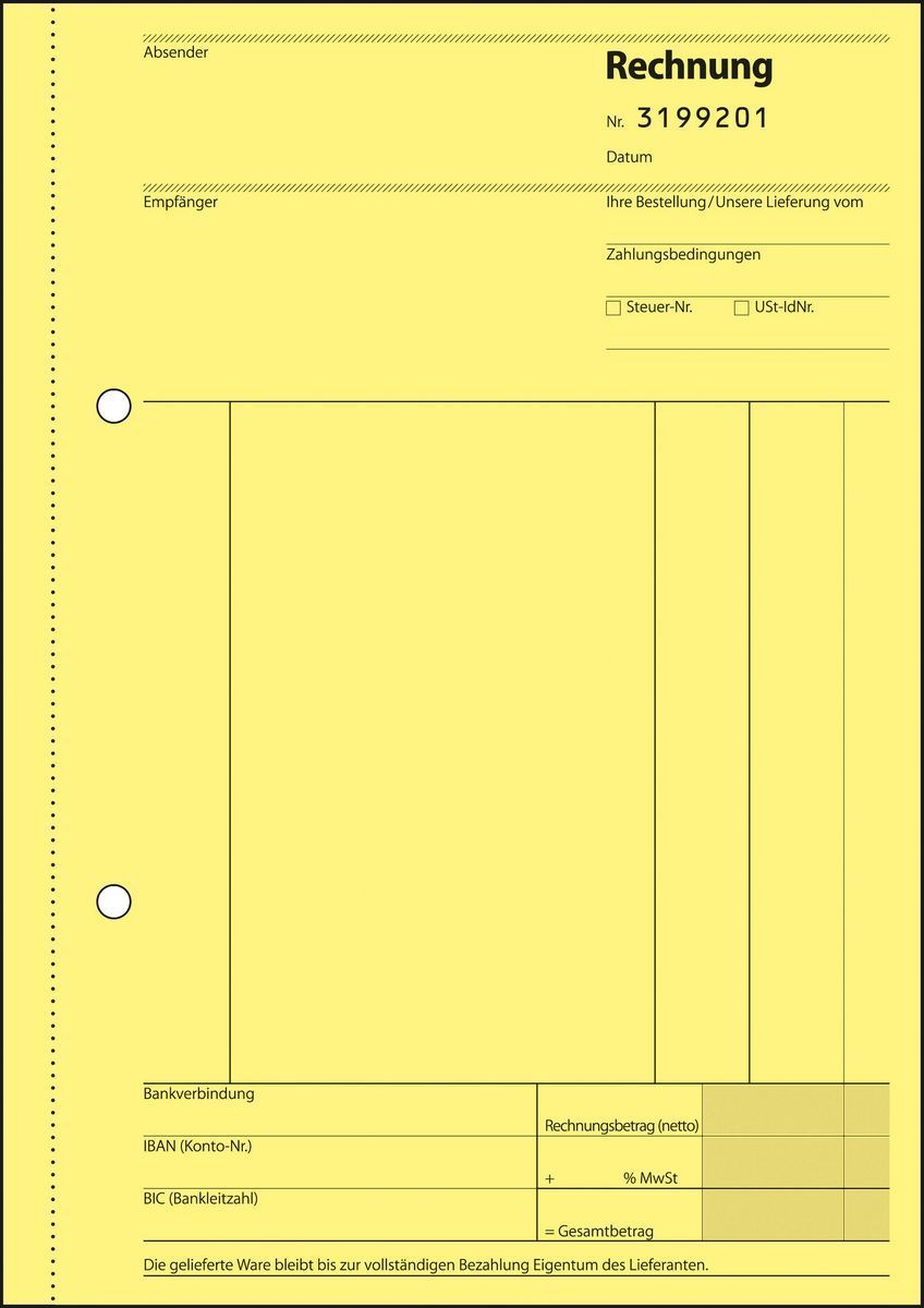 Rechnungen mit fortlfd. Nummerierung - A5, 1. u. 2. Blatt bedruckt, SD, MP, 2 x 50 Blatt Rechnungen mit fortlfd. Nummerierung - A5, 1. u. 2. Blatt bedruckt, SD, MP, 2 x 50 Blatt