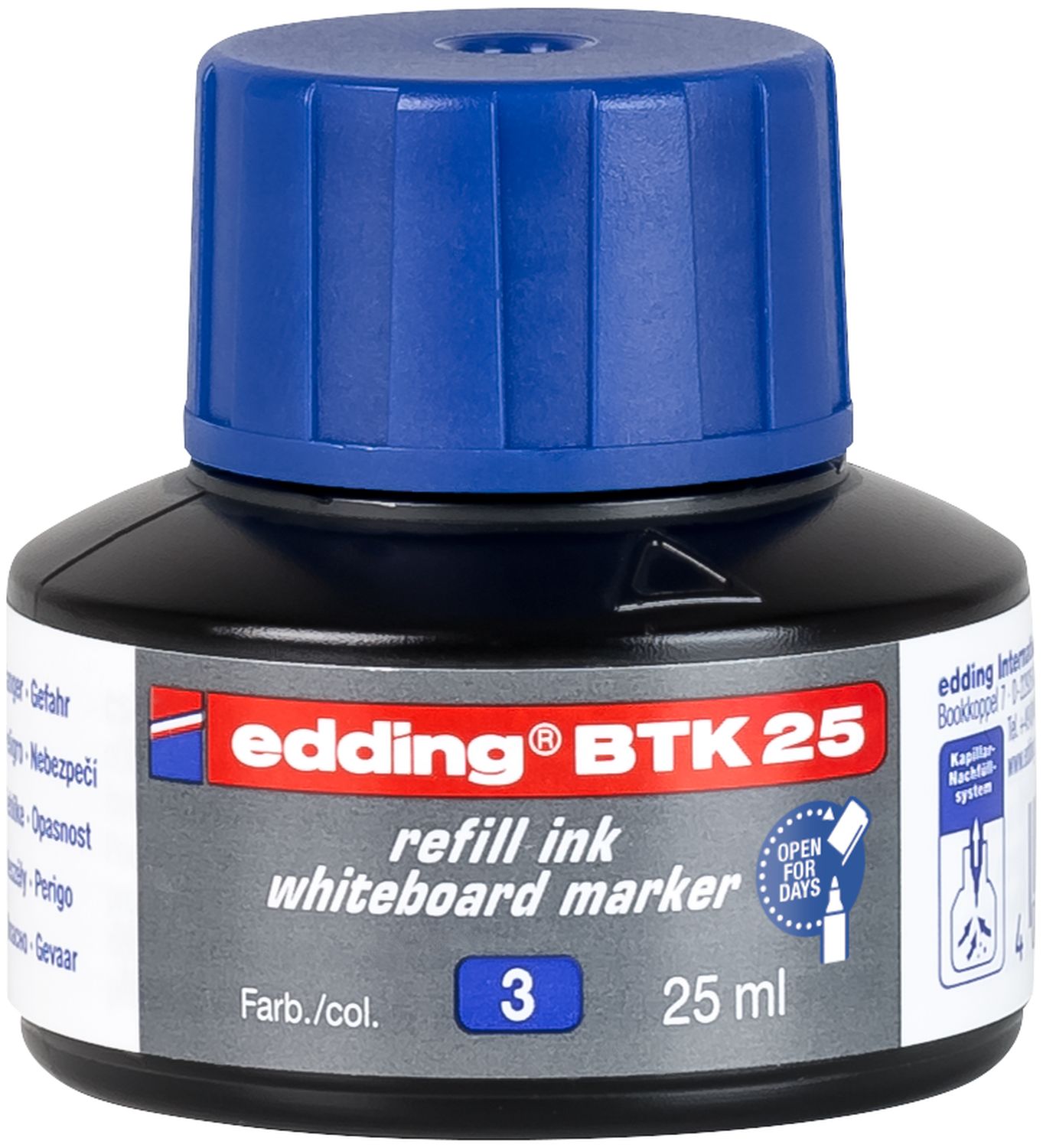 BTK 25 Nachfülltusche - für Boardmarker, 25 ml, blau BTK 25 Nachfülltusche - für Boardmarker, 25 ml, blau