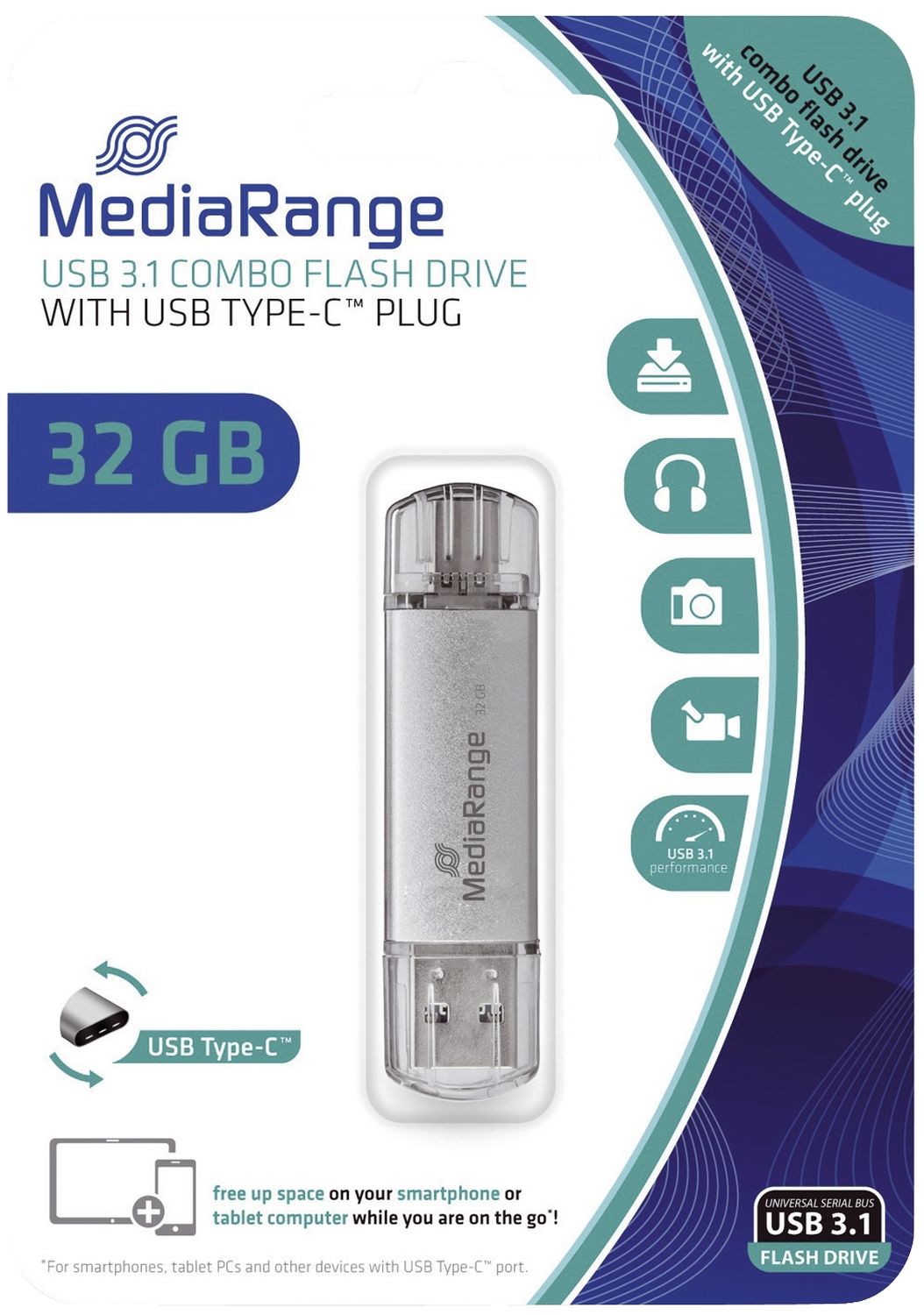 USB Stick 3.1 Kombo-Speicherstick, mit USB Type-C Stecker - 32 GB USB Stick 3.1 Kombo-Speicherstick, mit USB Type-C Stecker - 32 GB