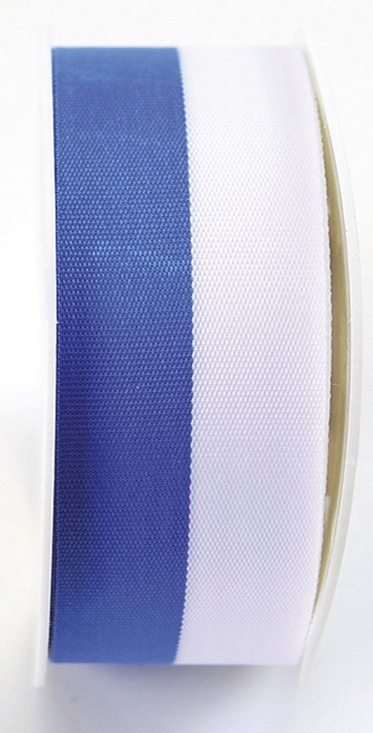 Zier Acetatband - 25 mm x 25 m, blau/weiß