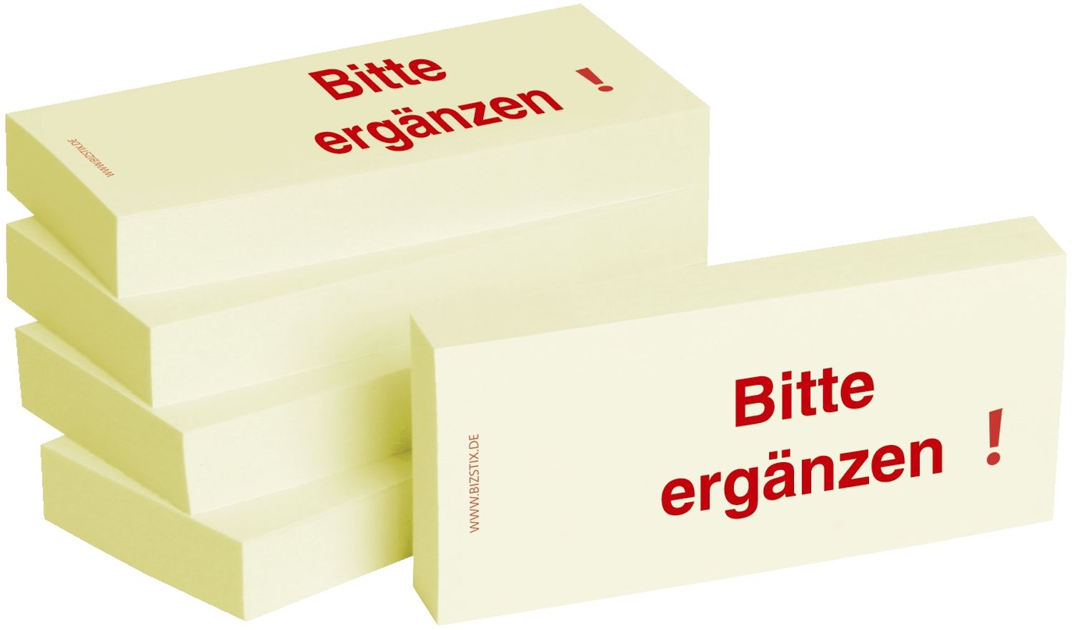 Haftnotizen "Bitte ergänzen" - 75 x 35 mm, 5x 100 Blatt Haftnotizen "Bitte ergänzen" - 75 x 35 mm, 5x 100 Blatt