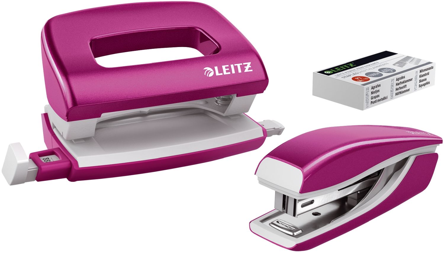 5561 Set Mini Locher Heftgerät NeXXt WOW - pink metallic 5561 Set Mini Locher Heftgerät NeXXt WOW - pink metallic