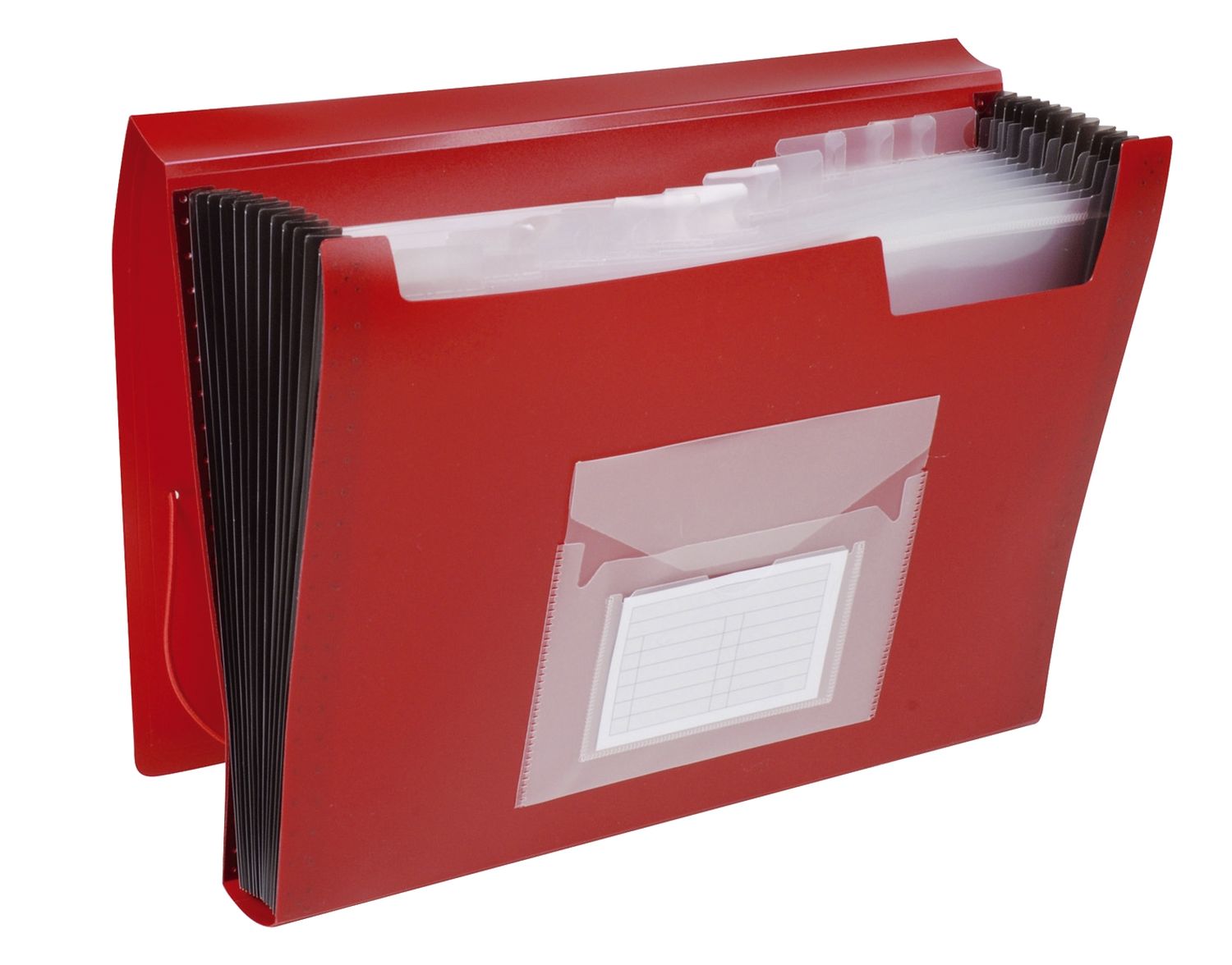 Fächermappe Q-Connect® KF01274 mit 13 Fächern, DIN A4, 250 Blatt, PP, rot