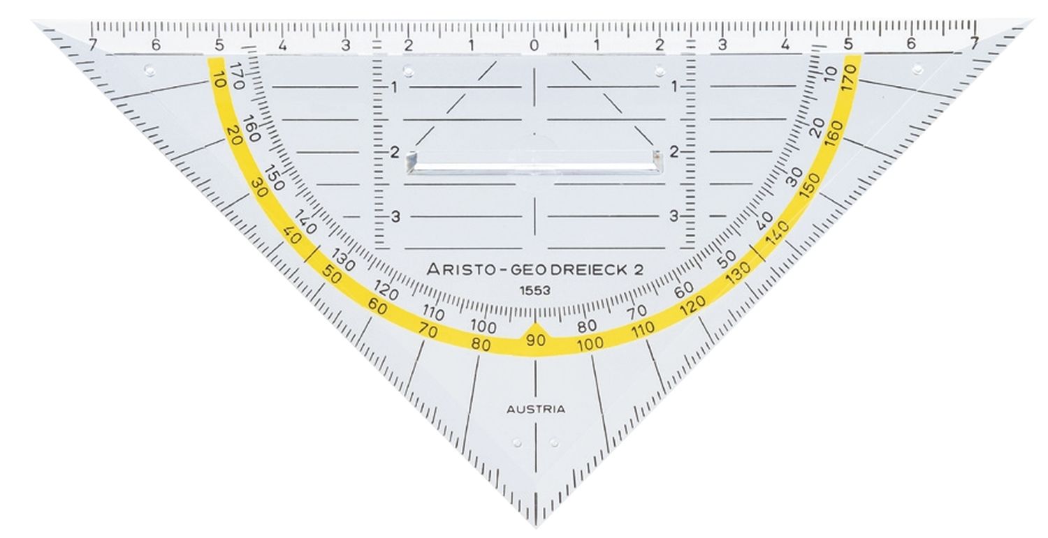 Geo-Dreieck® mit Griff, Plexiglas®, 160 mm, glasklar