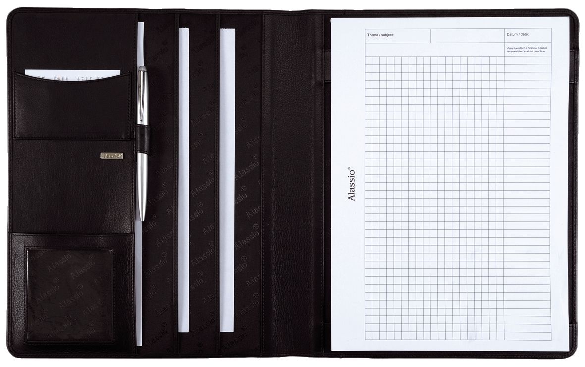 Konferenzmappe CREMONA - A4, Echt Leder, schwarz Konferenzmappe CREMONA - A4, Echt Leder, schwarz