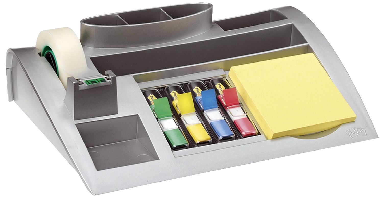 Schreibtischorganizer silber metallic befüllt Schreibtischorganizer silber metallic befüllt