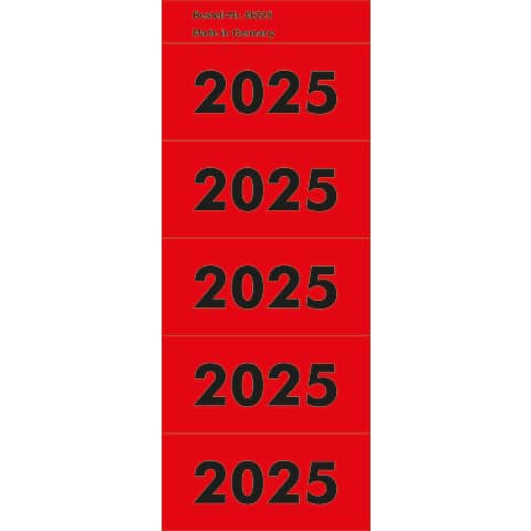 Jahreszahlen Alpha Label 6225, Jahr 2024, 57 x 28 mm, selbstklebend, 100 Stück, rot