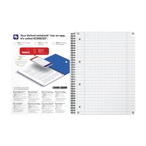 Collegeblock Oxford Office Essentials 100050231, A4+, 90 Blatt, 90 g/qm, 5mm kariert/ 7mm liniert, sortiert