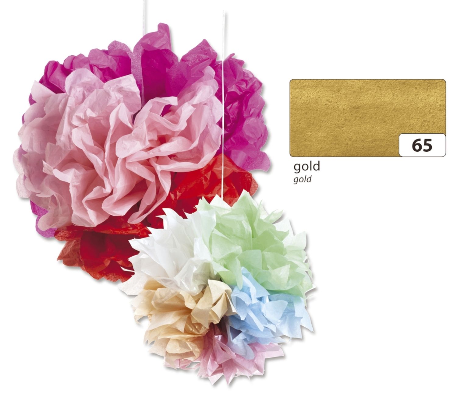 Blumenseide - 50 x 70 cm, 5 Bogen, gold Blumenseide - 50 x 70 cm, 5 Bogen, gold