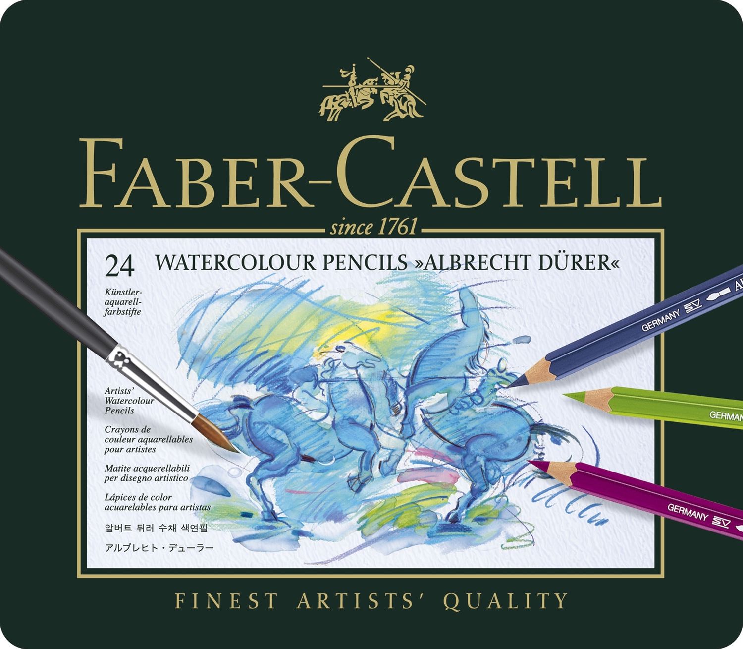 Künstler-Aquarellstift ALBRECHT DÜRER®,24 Farben sortiert im Metalletui Künstler-Aquarellstift ALBRECHT DÜRER®,24 Farben sortiert im Metalletui