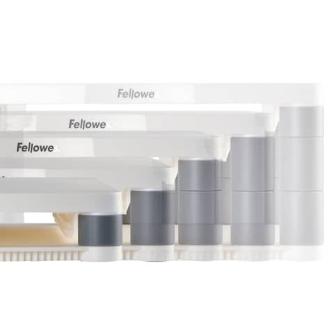 Monitorständer Fellows Premium 91717, höhenverstellbar, Kunststoff, platingrau