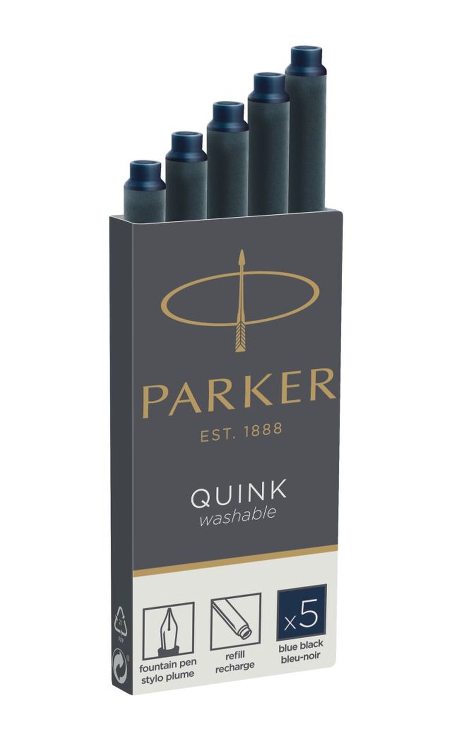 Tintenpatrone Quink - schwarz-blau, 5 Patronen Tintenpatrone Quink - schwarz-blau, 5 Patronen