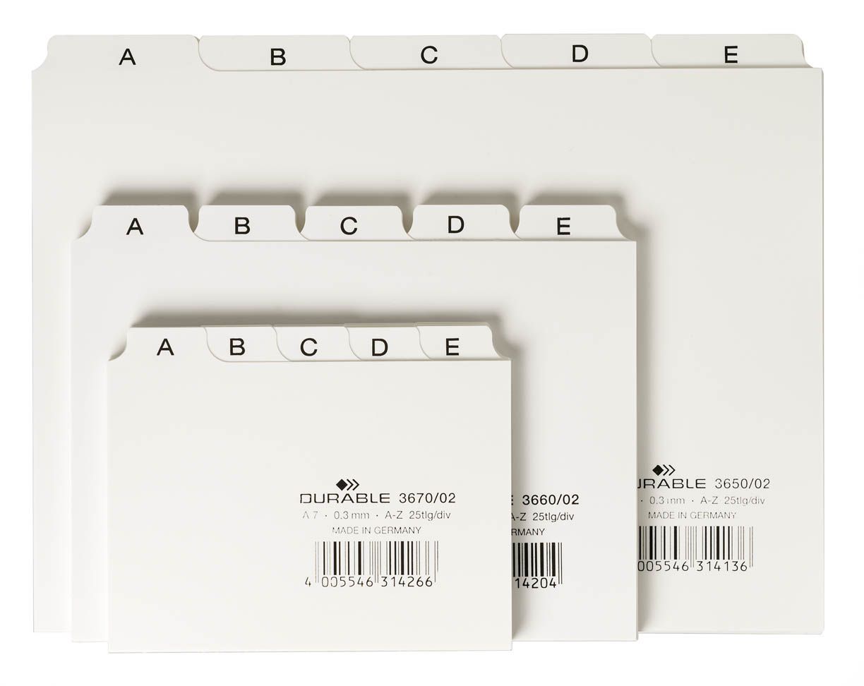 Leitregister A-Z - DIN A6 quer, weiß Leitregister A-Z - DIN A6 quer, weiß