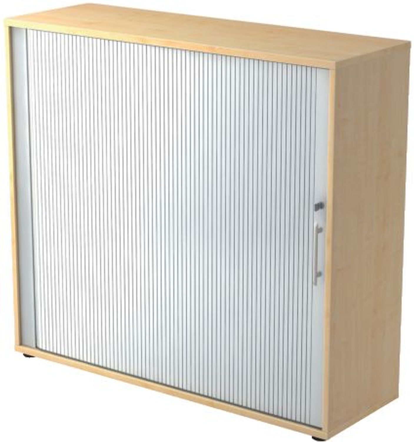 Rollladenschrank - 3OH, 120 cm, Relinggriff, Ahorn/Silber, mit Montageservice Rollladenschrank - 3OH, 120 cm, Relinggriff, Ahorn/Silber, mit Montageservice