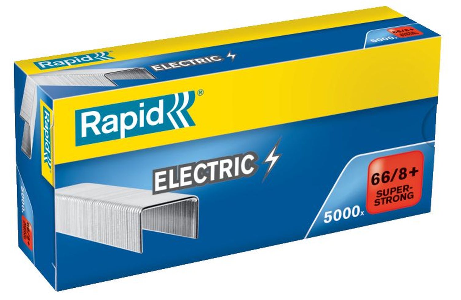 Heftklammern 66/8mm+ Super Strong, verzinkt, elektrisches Heftgerät 100E, 105E und 106E. Inhalt: 5000 Stück. Heftklammern 66/8mm+ Super Strong, verzinkt, elektrisches Heftgerät 100E, 105E und 106E. Inhalt: 5000 Stück.