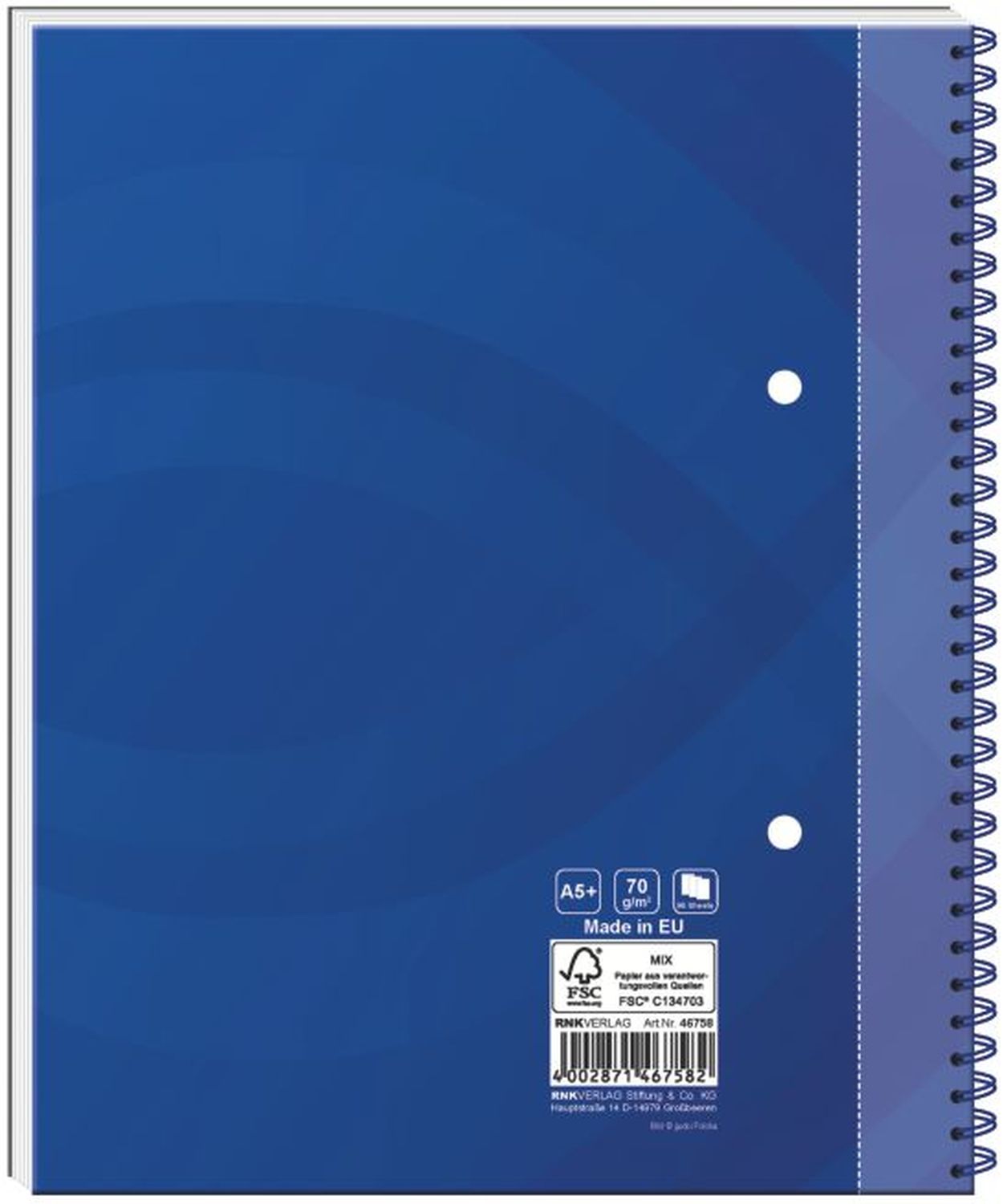 Spiralnotizbuch Business - A5, Hardcover, 96 Blatt, blau Spiralnotizbuch Business - A5, Hardcover, 96 Blatt, blau