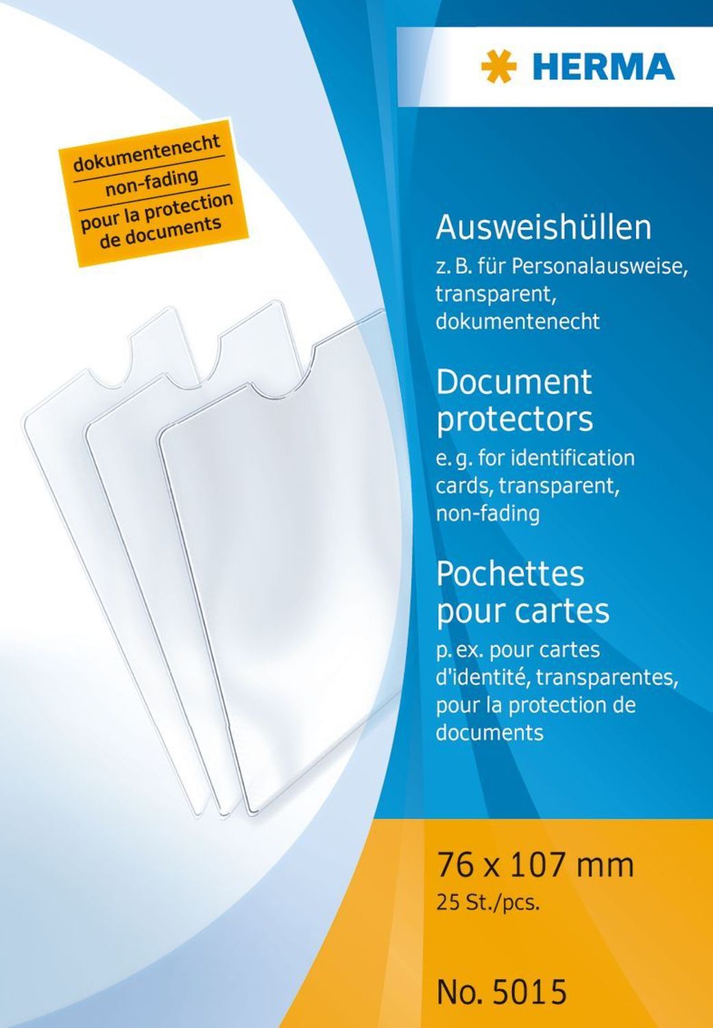 5015 Ausweishüllen - 76x107 mm für Personalausweise, geprägt, dokumentenecht 5015 Ausweishüllen - 76x107 mm für Personalausweise, geprägt, dokumentenecht