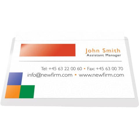 Visitenkartentaschen Q-Connect KF27040, oben offen, 93 x 56 mm, transparent, 100 Stück