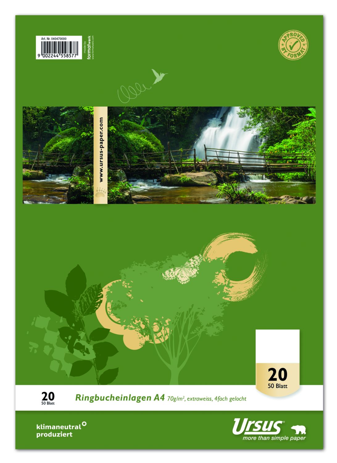 Ringbucheinlage - LIN20, A4, 50 Blatt, 70 g/qm, blanko Ringbucheinlage - LIN20, A4, 50 Blatt, 70 g/qm, blanko