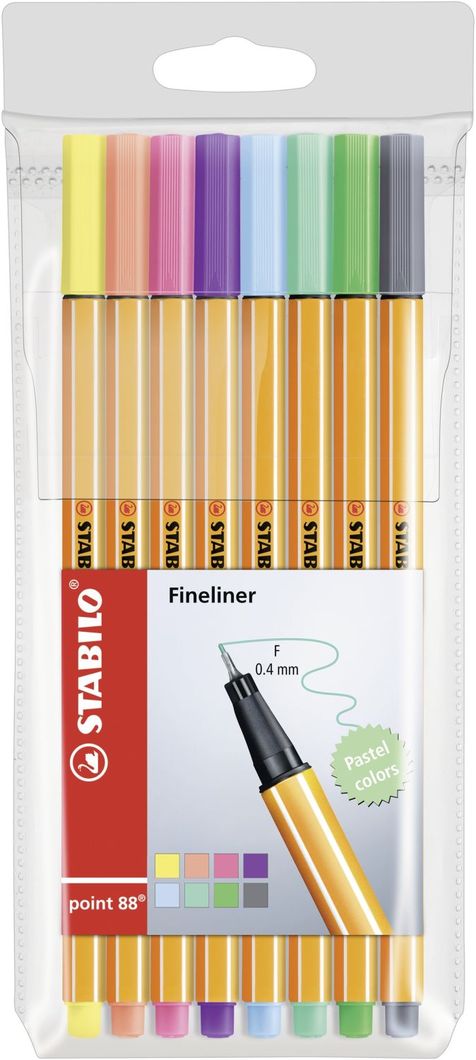 Fineliner - point 88 - 8er Etui - Pastellfarben Fineliner - point 88 - 8er Etui - Pastellfarben