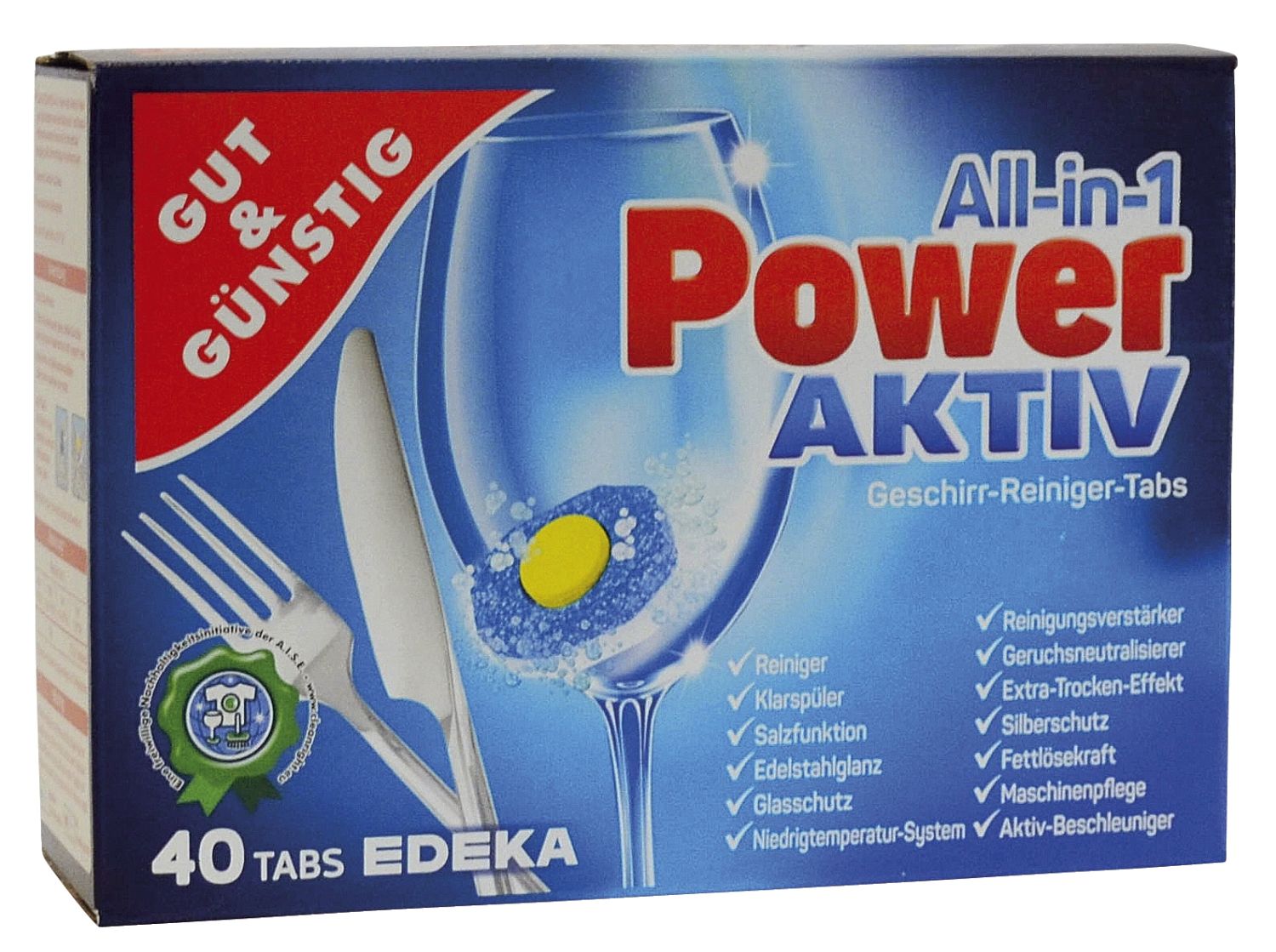 Gut & Günstig Geschirrspültabs All-in-1 Power - 40 Stück Gut & Günstig Geschirrspültabs All-in-1 Power - 40 Stück