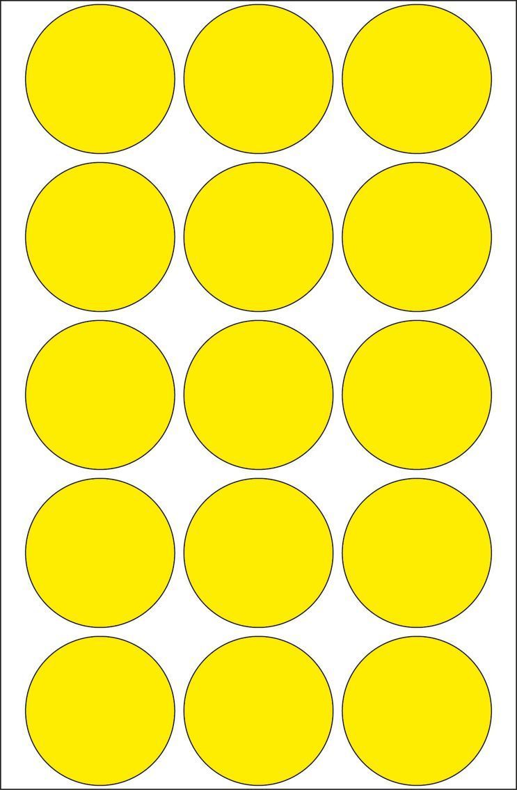 2271 Vielzwecketiketten - gelb, Ø 32 mm, matt, 480 Stück 2271 Vielzwecketiketten - gelb, Ø 32 mm, matt, 480 Stück