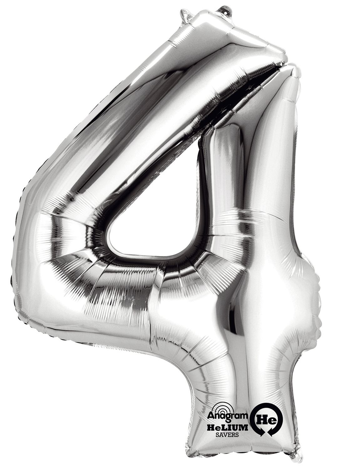 Folienballon Zahl 4 - silber