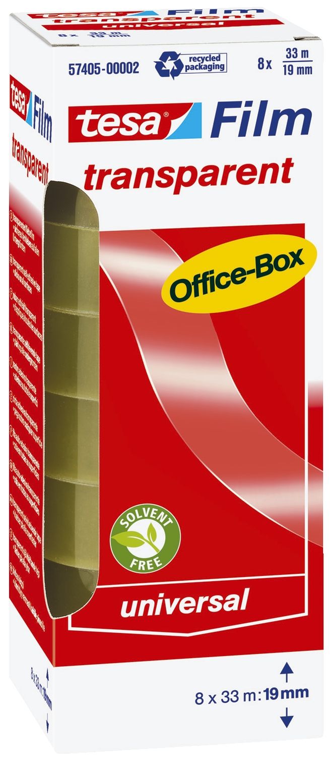 Klebefilm Office Box - transparent, 19 mm x 33 m, 8 Rollen Klebefilm Office Box - transparent, 19 mm x 33 m, 8 Rollen