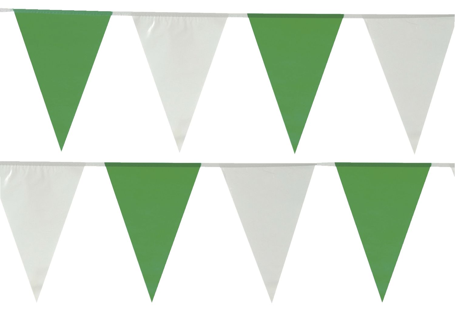 Wimpelkette - grün/weiß, Kunststoff, 10 m Wimpelkette - grün/weiß, Kunststoff, 10 m