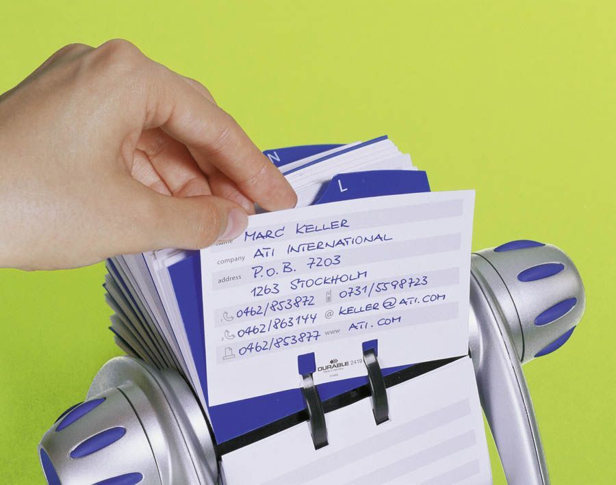 Adresskartei TELINDEX® FLIP VEGAS, metallic silber Adresskartei TELINDEX® FLIP VEGAS, metallic silber