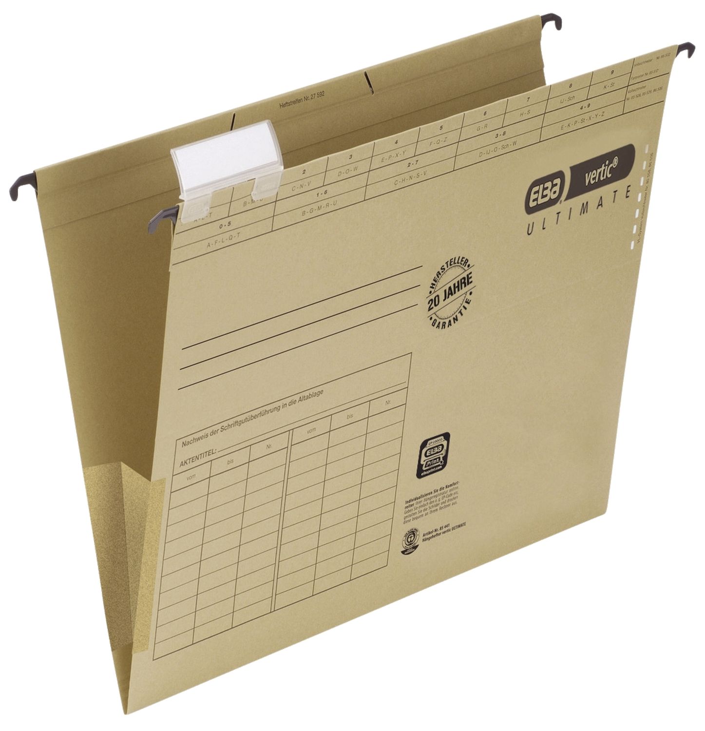 Hängetasche Elba vertic® ULTIMATE® 100081040 / 85443, DIN A4, Naturkarton 230 g/qm, braun Hängetasche Elba vertic® ULTIMATE® 100081040 / 85443, DIN A4, Naturkarton 230 g/qm, braun