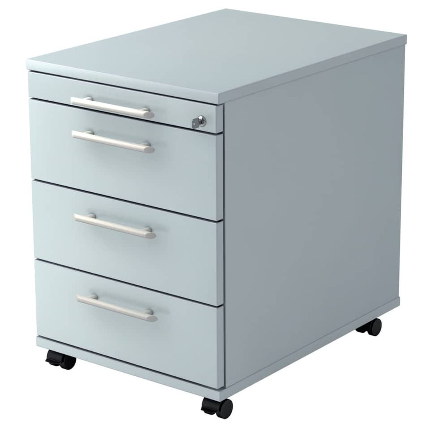 Rollcontainer - 42,8 x 59 x 58 cm, 3 Schübe, Relinggriff, Grau, mit Montageservice Rollcontainer - 42,8 x 59 x 58 cm, 3 Schübe, Relinggriff, Grau, mit Montageservice