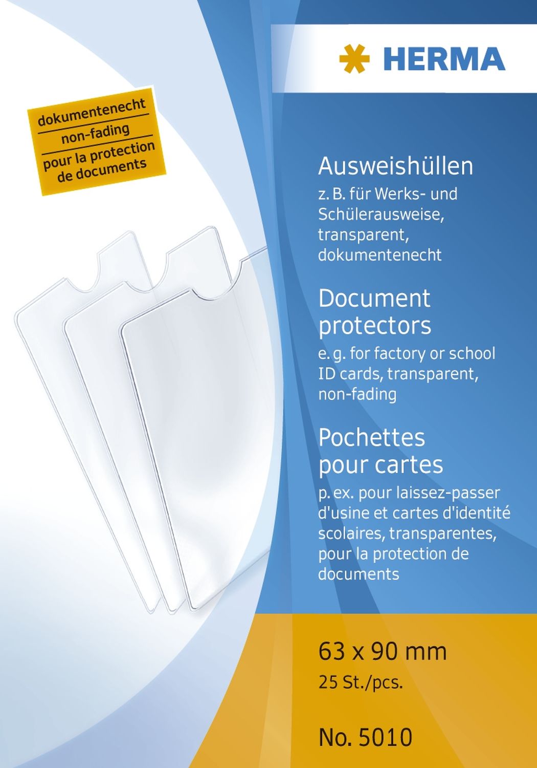 5010 Ausweishüllen - 63x90 mm, geprägt, dokumentenecht