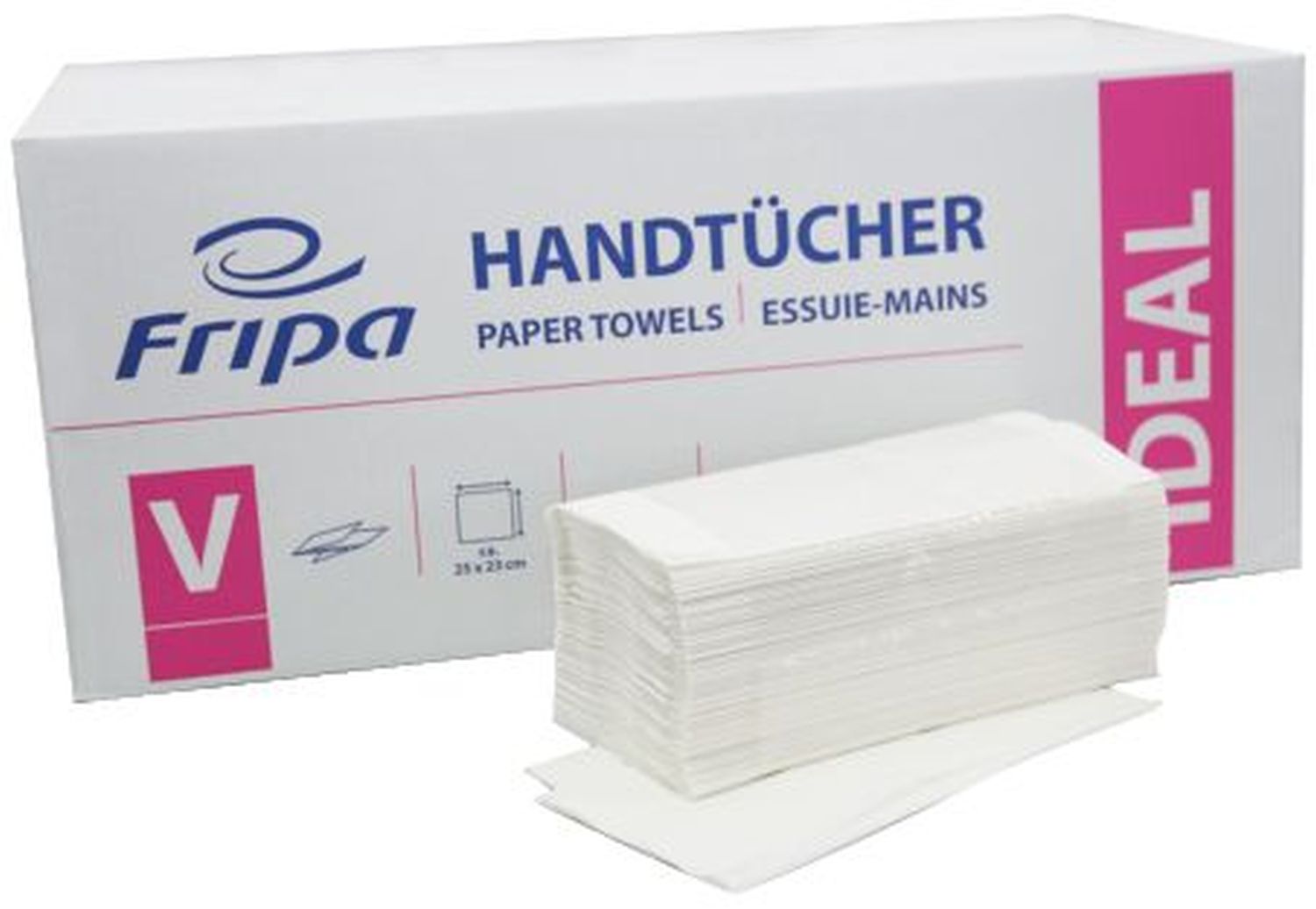 Handtücher Ideal - Zick-Zack-Falzung, 1-lagig, weiß, 20 x 250 Blatt Handtücher Ideal - Zick-Zack-Falzung, 1-lagig, weiß, 20 x 250 Blatt