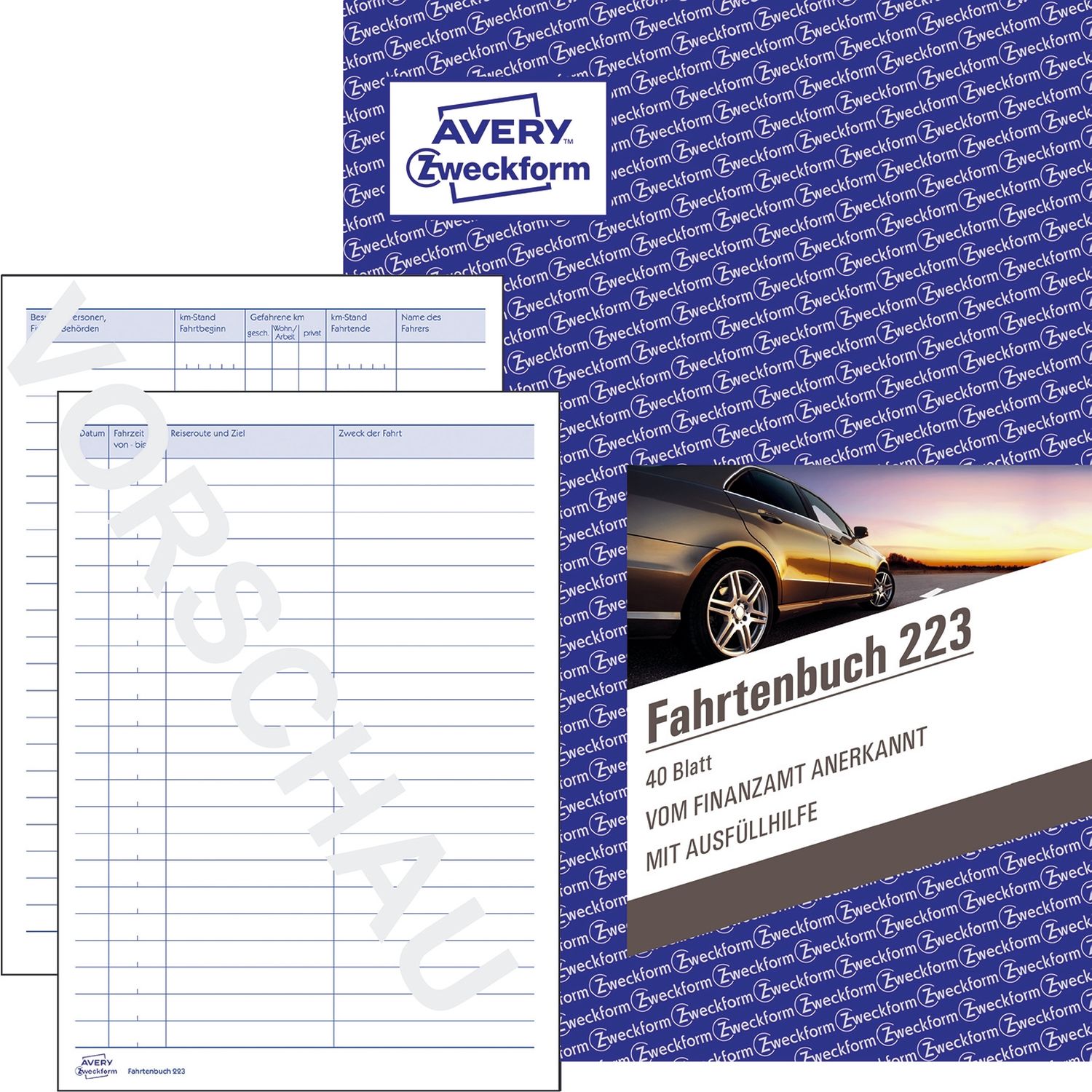 223 Fahrtenbuch - A5, steuerlicher km-Nachweis, 40 Blatt, weiß 223 Fahrtenbuch - A5, steuerlicher km-Nachweis, 40 Blatt, weiß