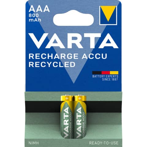 Akku Varta Recharge Accu Recycle AAA 6813, Micro, R3, LR03, 1,5 V, 2 Stück