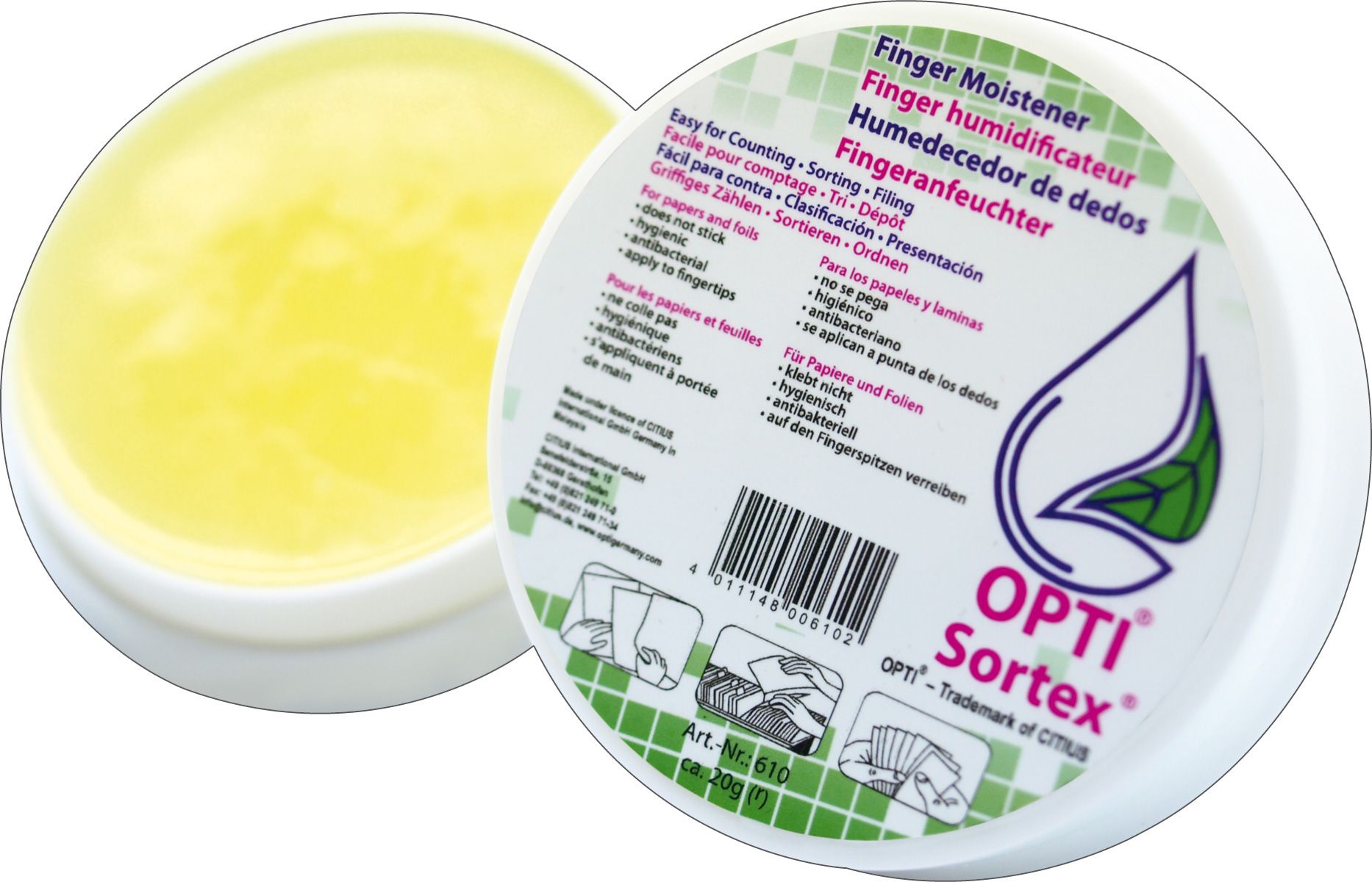 OPTI® Sortex, Fingeranfeuchter, 20g OPTI® Sortex, Fingeranfeuchter, 20g