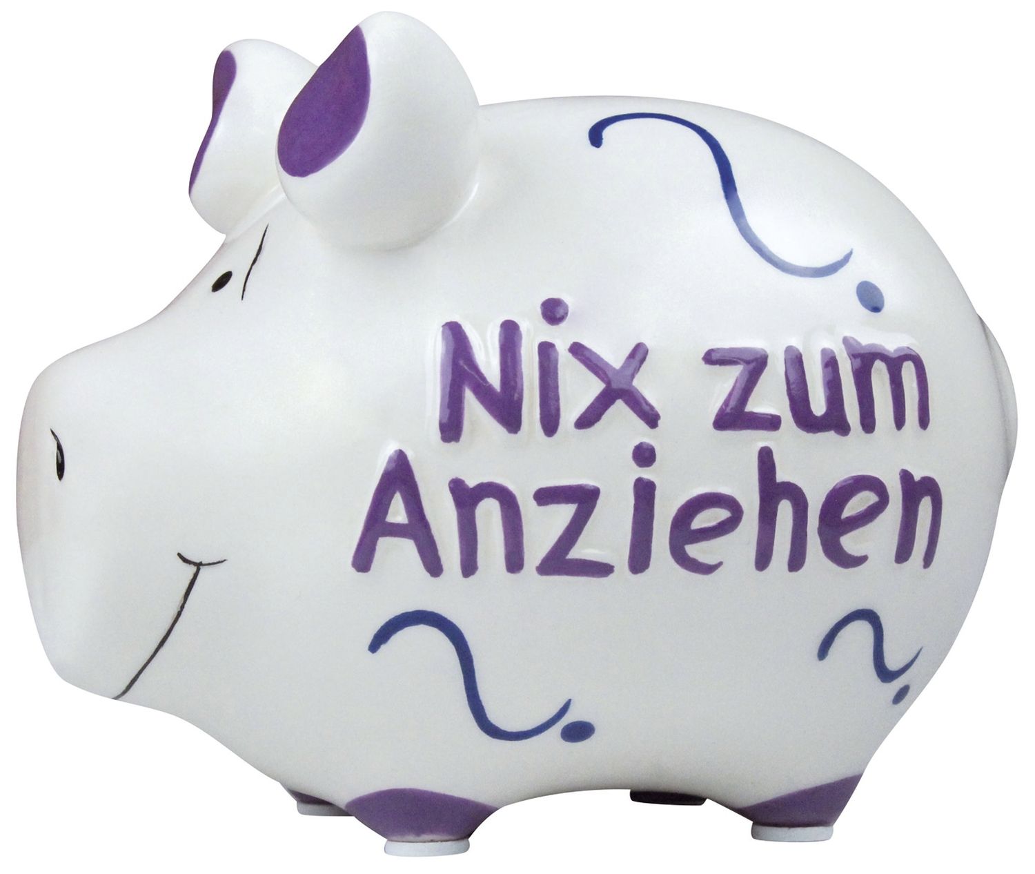 Spardose Schwein "nix zum anziehen" - Keramik, klein